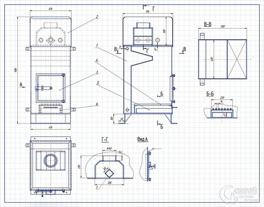Печь каменка из металла своими руками чертежи